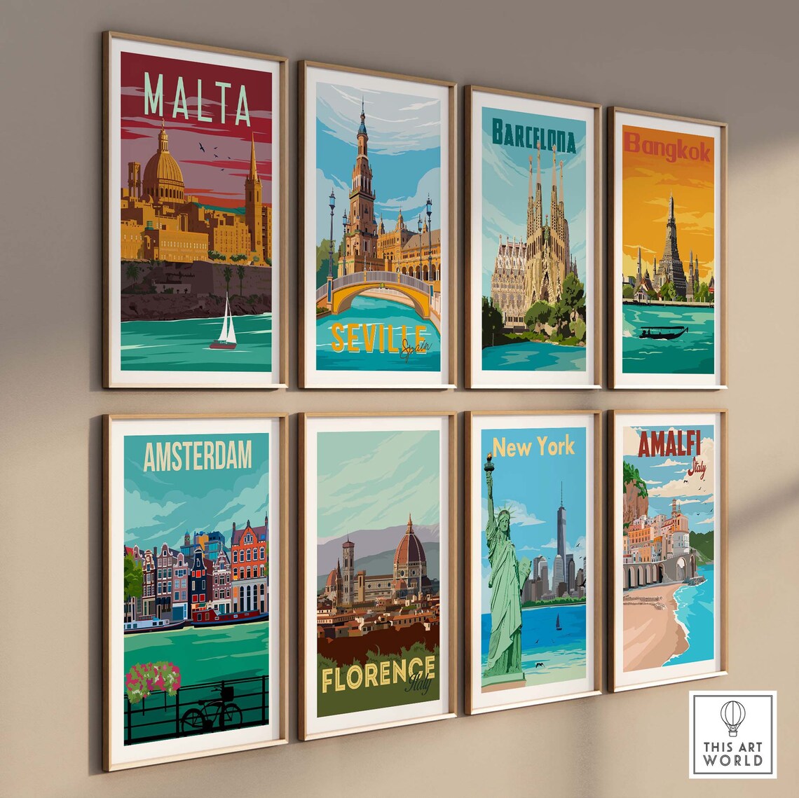 Malta Vintage Travel Poster, Valletta Art Print - Image 3