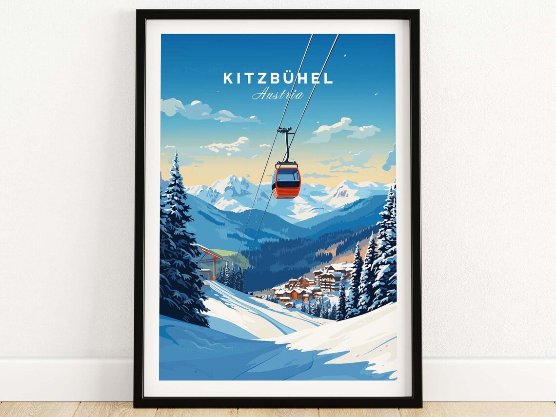 Kitzbuhel Travel Poster, Alpine View Art Print