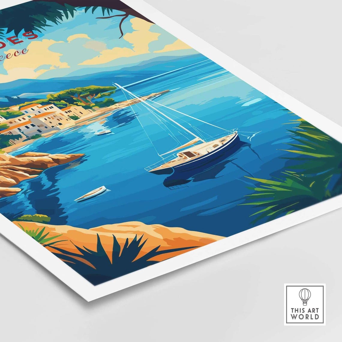 Rhodes Travel Poster, Greece Illustration - Image 5