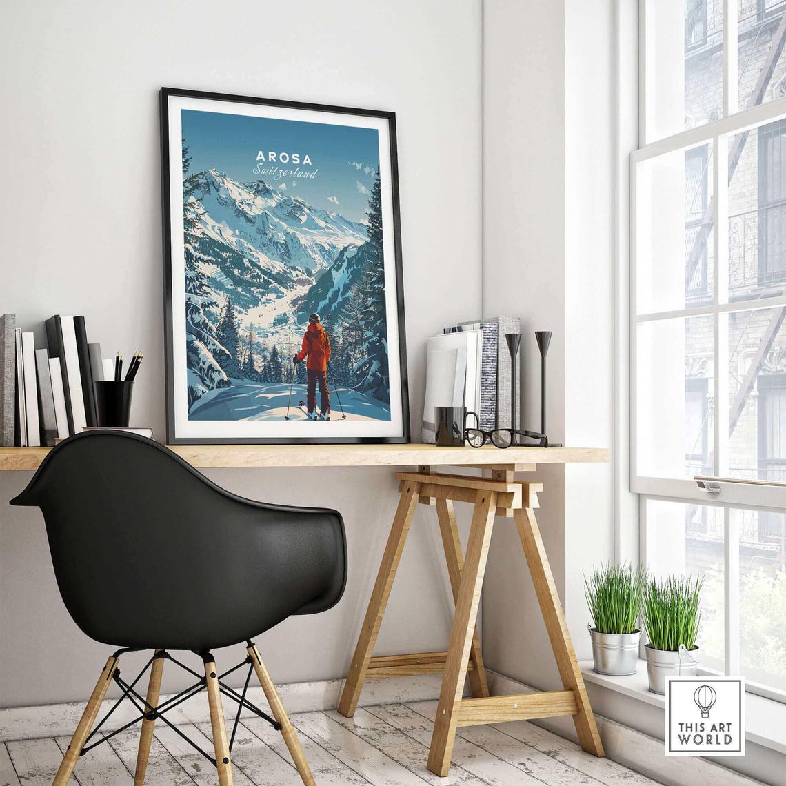 Arosa Travel Poster, Switzerland Ski Resort - Image 4