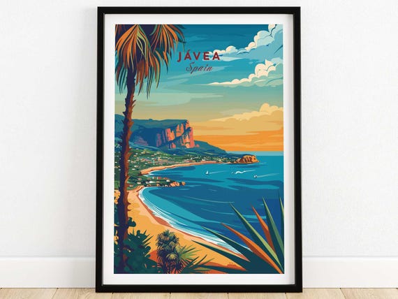Javea Travel Print Spain Wall Art Poster Home Decor Artwork Gift Illustration Lover