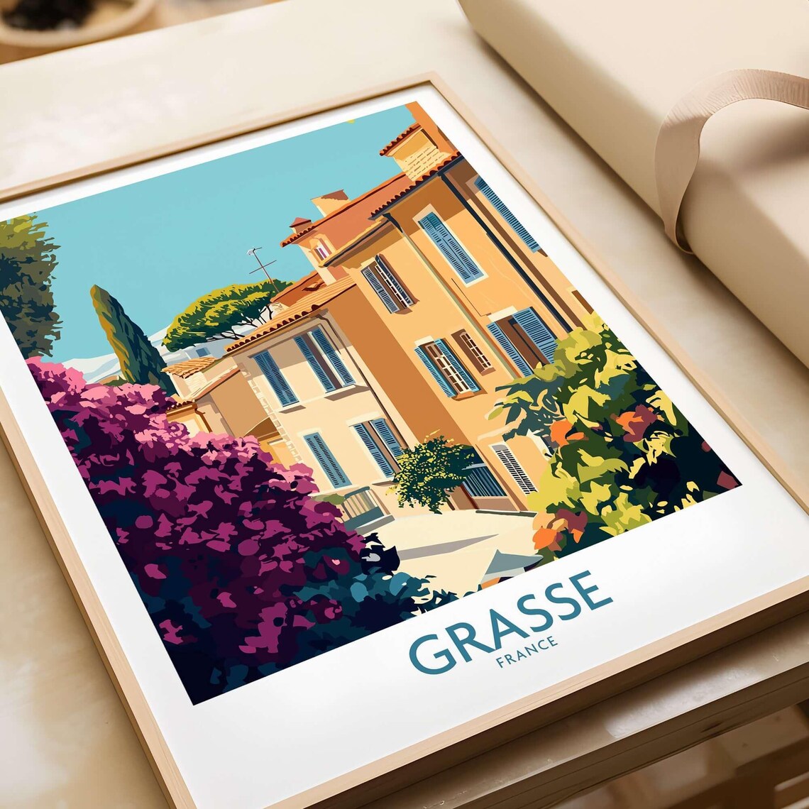 Grasse Wall Art Print France Grasse Travel Print Wall Art Grasse Wall Hanging Home Decor Grasse Gift Art Lovers France Wall Art Print