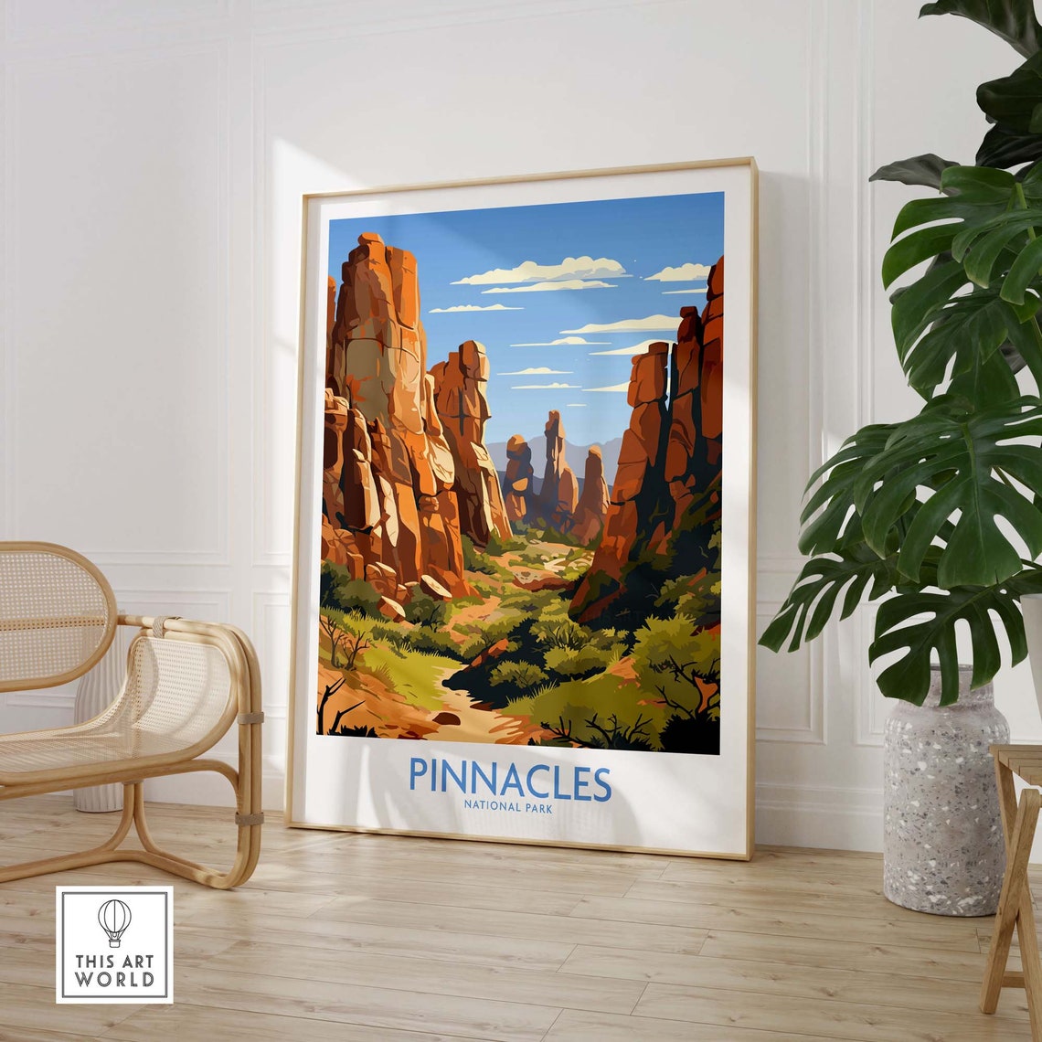 Pinnacles National Park Towering Rock Formations Desert Poster - Image 3