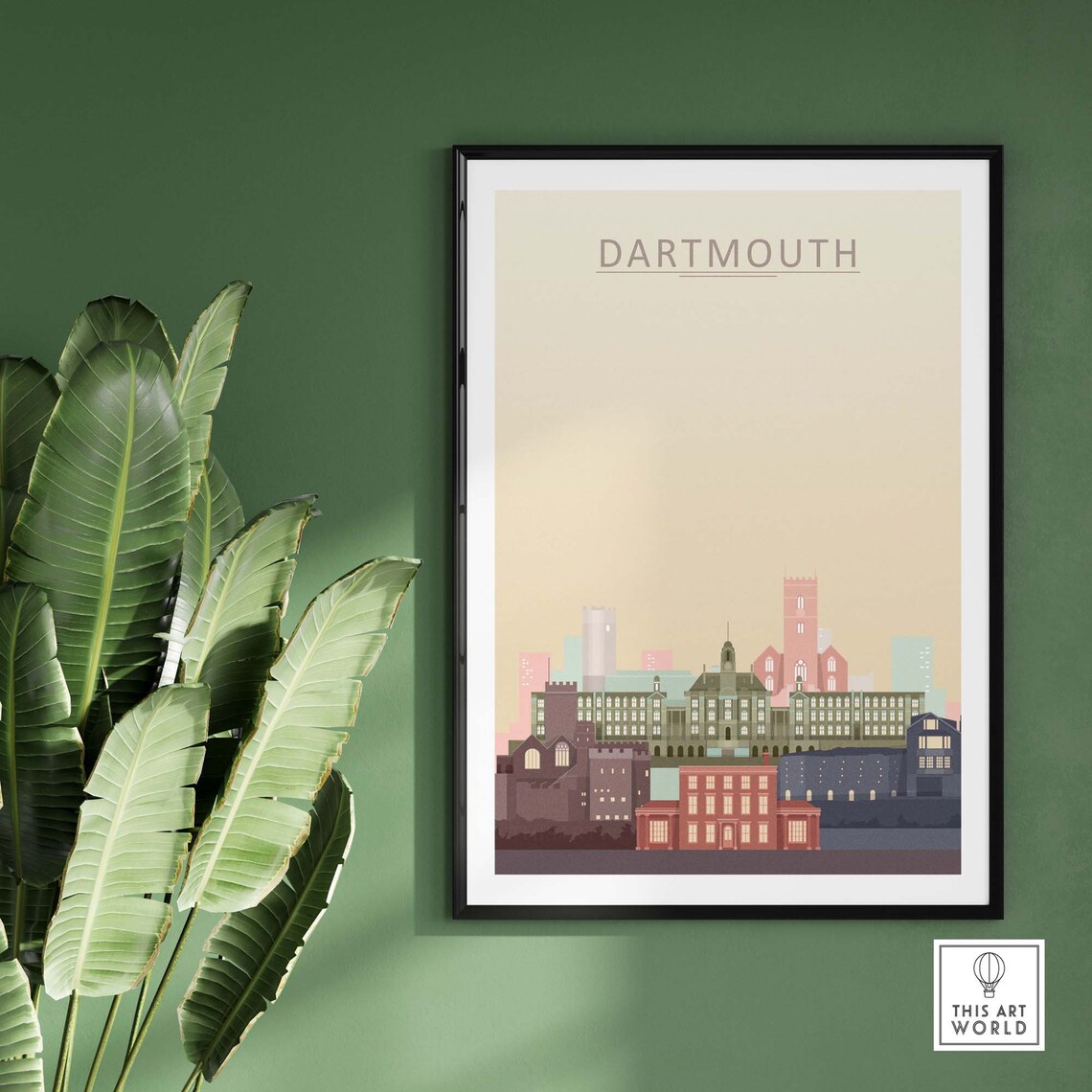 Dartmouth Minimalist Skyline Cityscape Modern Pastel Travel Poster - Image 2