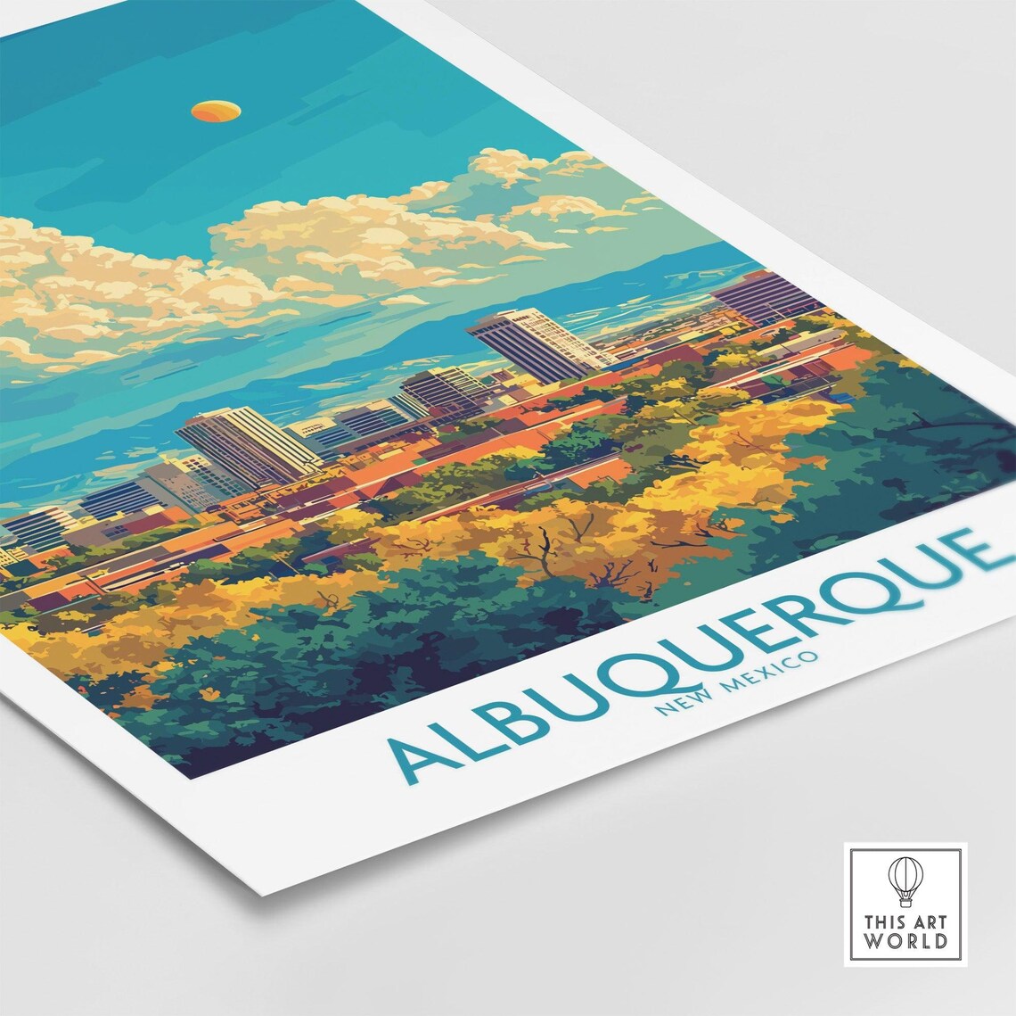 Albuquerque New Mexico Desert City Sandia Sunset Travel Poster - Image 4