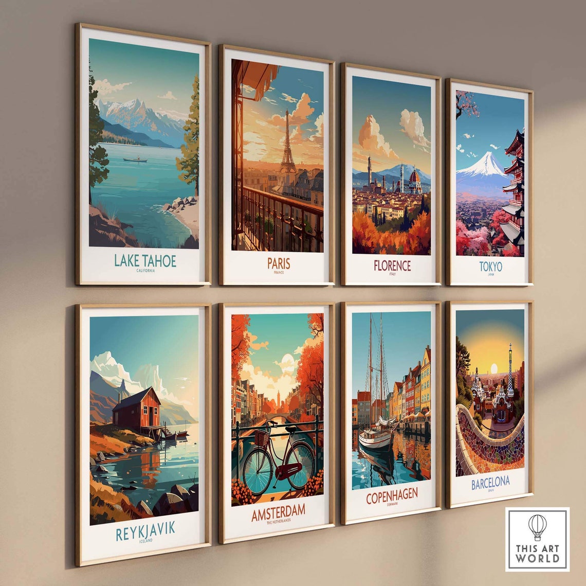 Lake Tahoe Home Dcor Poster Gift Illustration Artwork Wall Art Print - Image 3