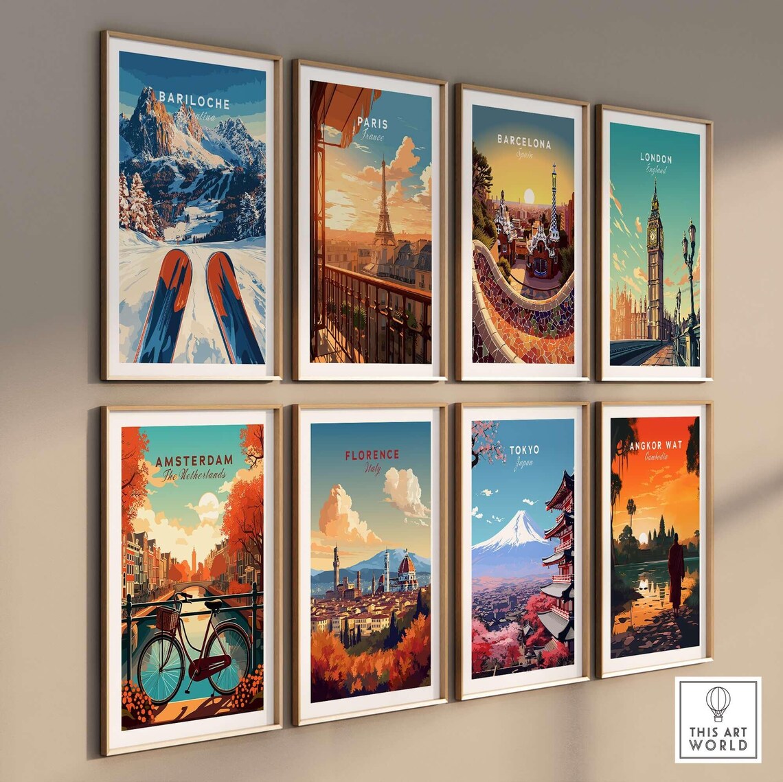 Bariloche Argentina Ski Slope Snowy Peaks Winter Sports Poster - Image 3