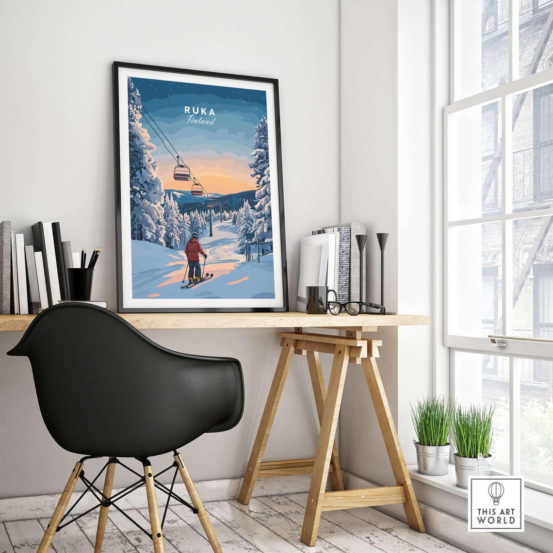 Ruka, Finland Winter Sports Travel Poster - Image 4