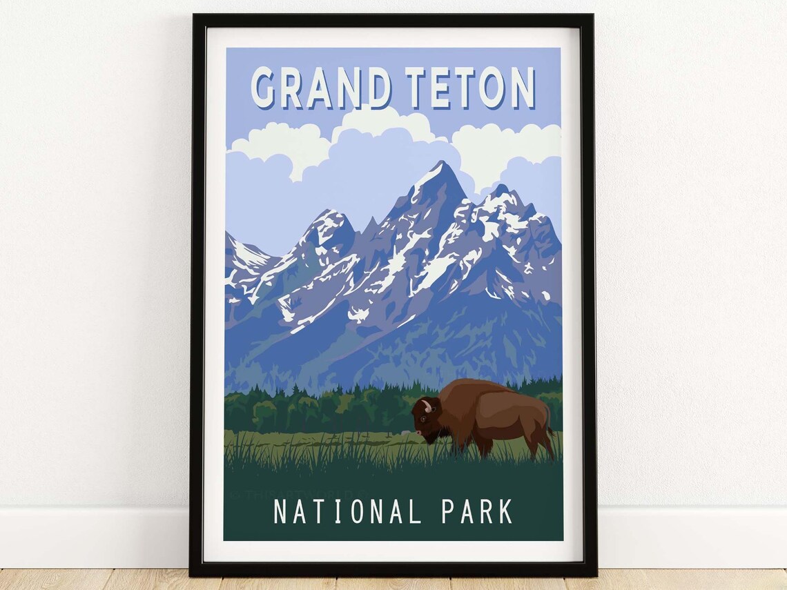Grand Teton Mountains Decor Gift Poster Print