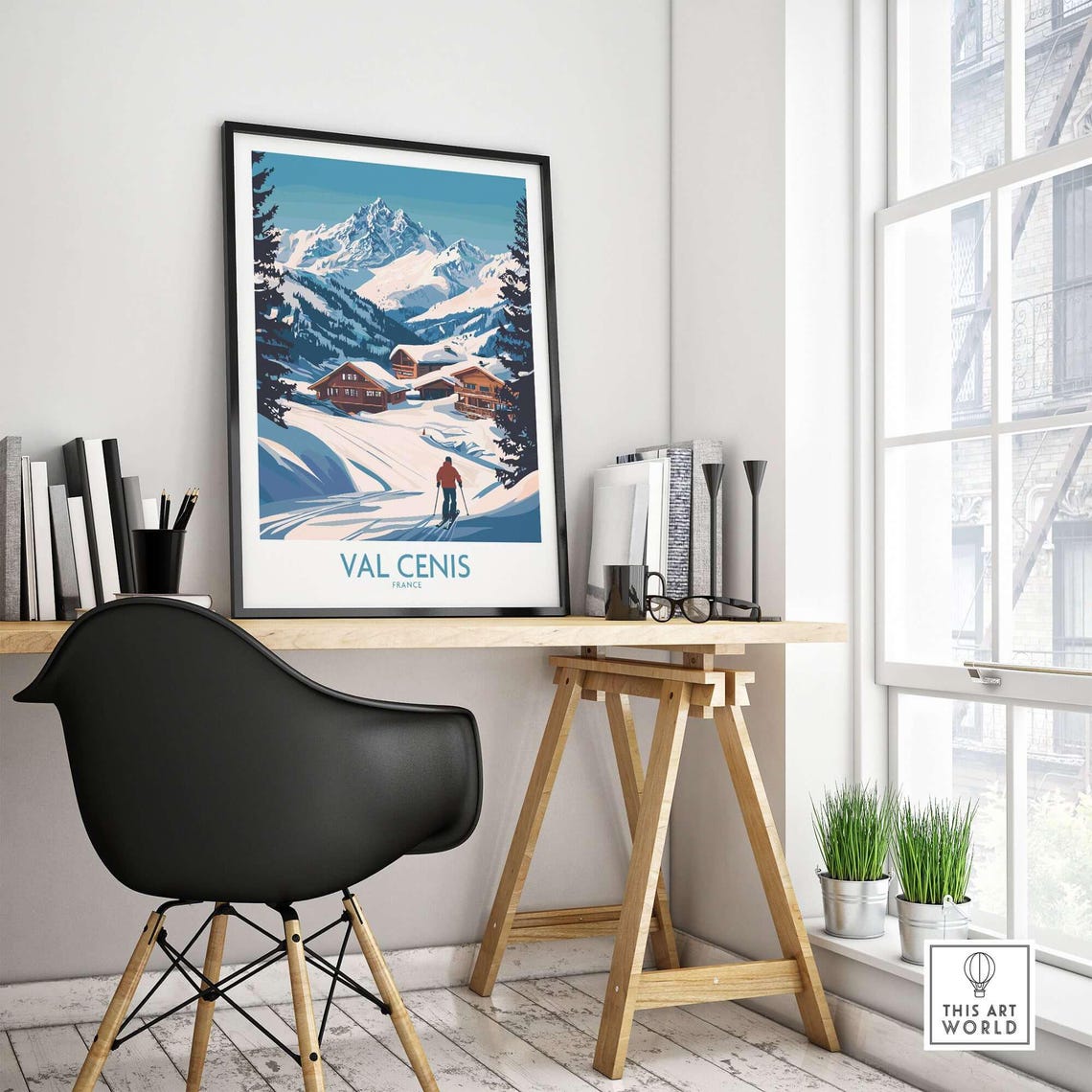 Val Cenis Ski Lodge Art Print, Winter Sports - Image 4
