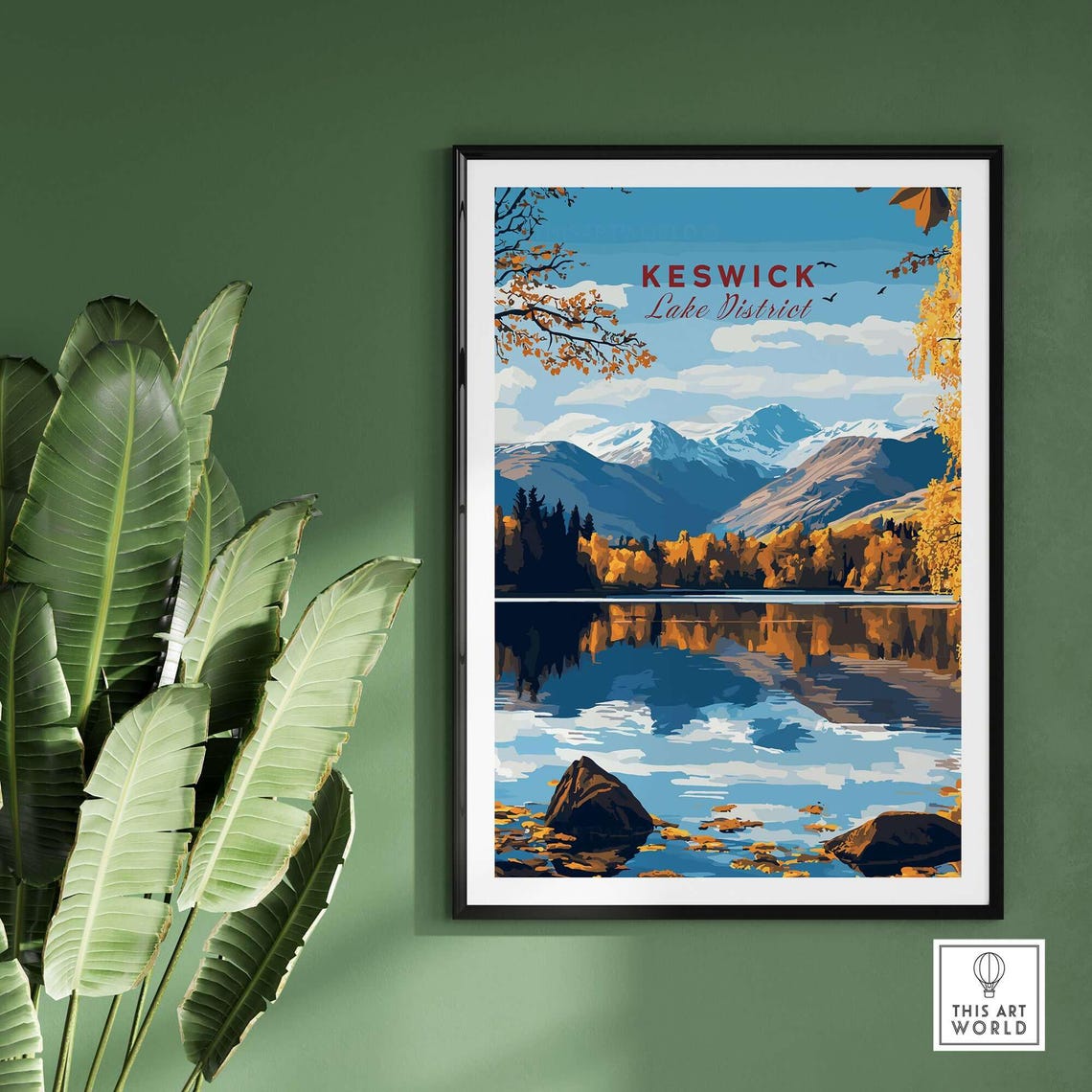 Keswick, Lake District Housewarming Gift Art Print - Image 2