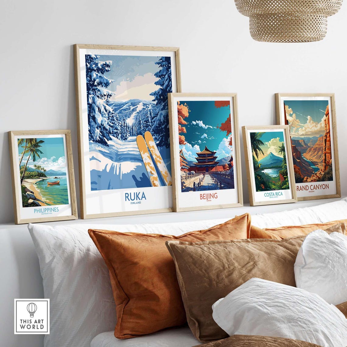 Ruka Ski Art Print, Finland Ski Lodge Decor - Image 3