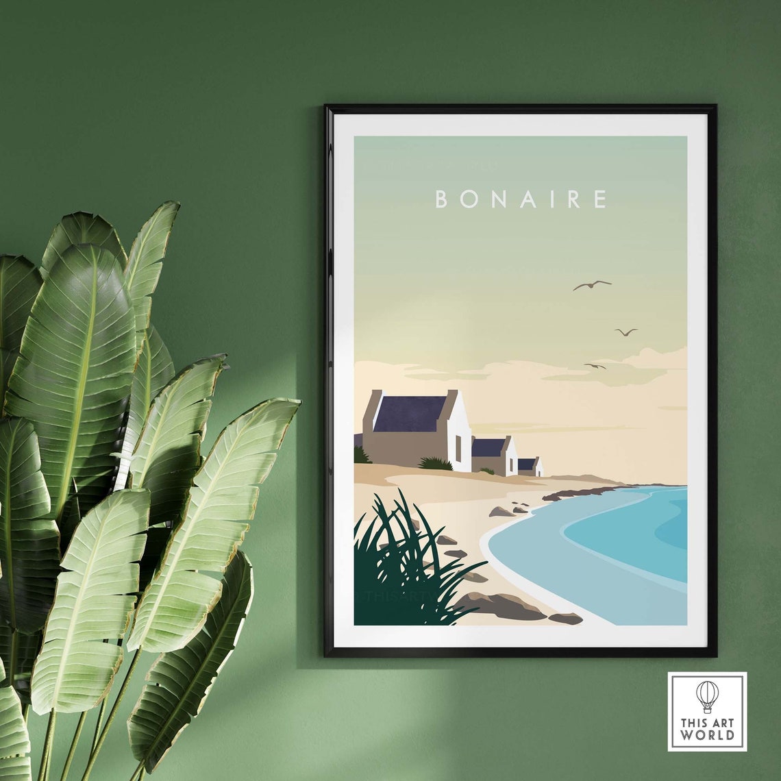Bonaire Travel Poster Print Caribbean - Image 3