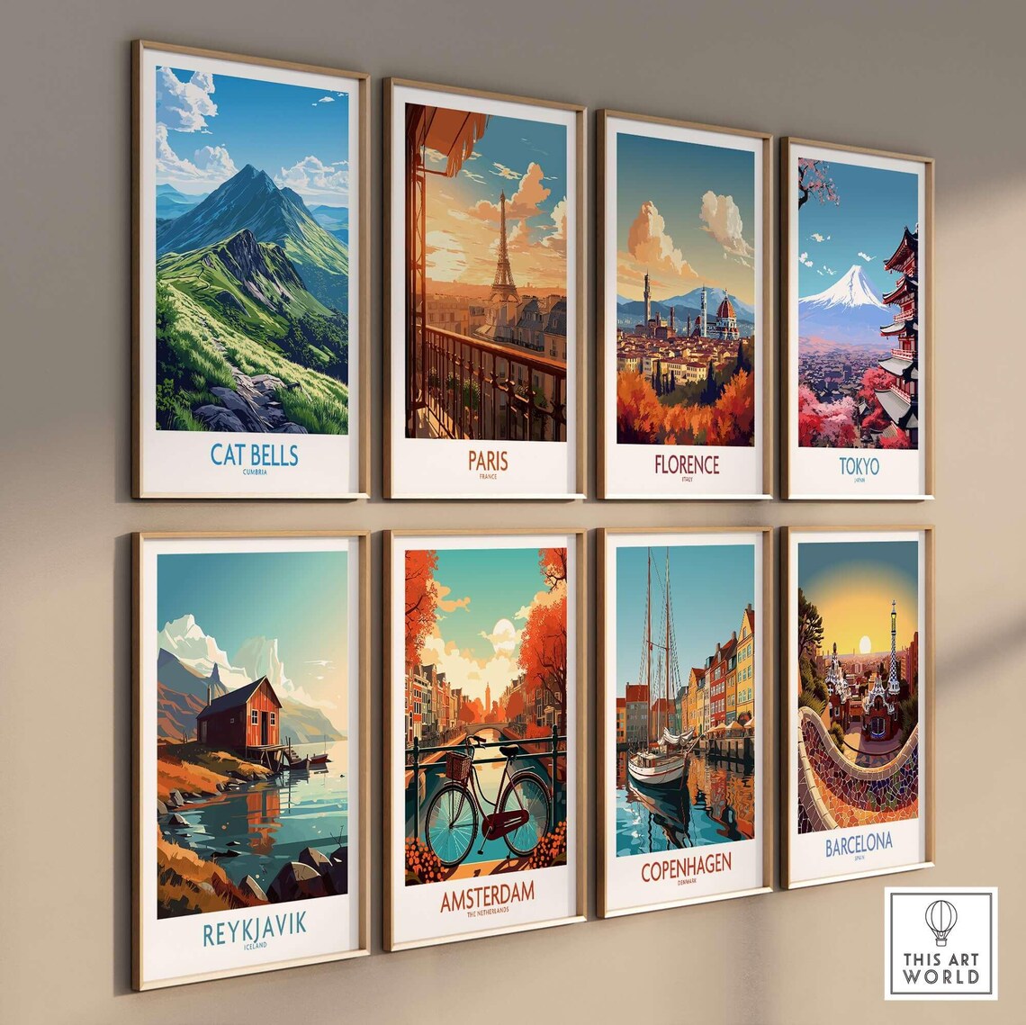 Cat Bells Cumbria Lake District Green Fells Vintage Travel Poster - Image 3