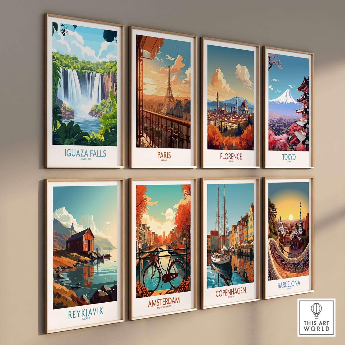 Iguaza Falls Argentina Waterfall Mist Rainforest Retro Travel Poster - Image 3