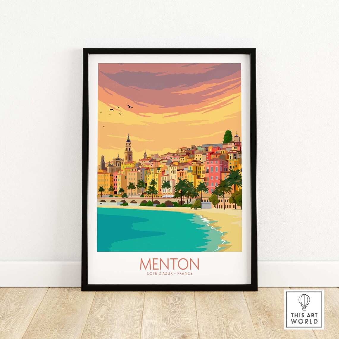 Menton Côte d'Azur Vintage Travel Poster