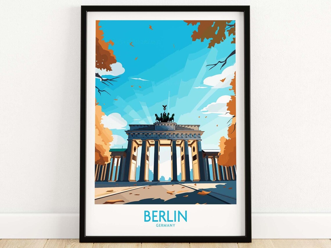 Berlin Travel Poster, Europe Wall Art Print