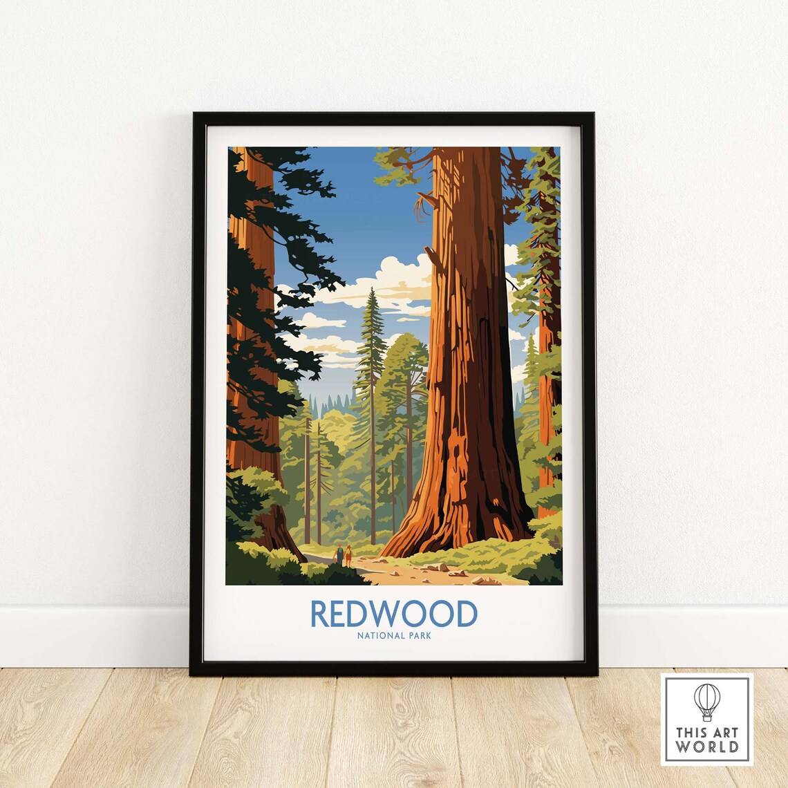 Redwood National Park Travel Poster, Home Decor