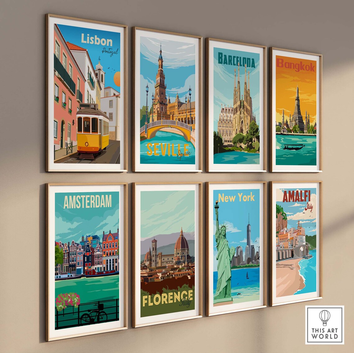 Lisbon Travel Poster Print, Lisbon Portugal - Image 3