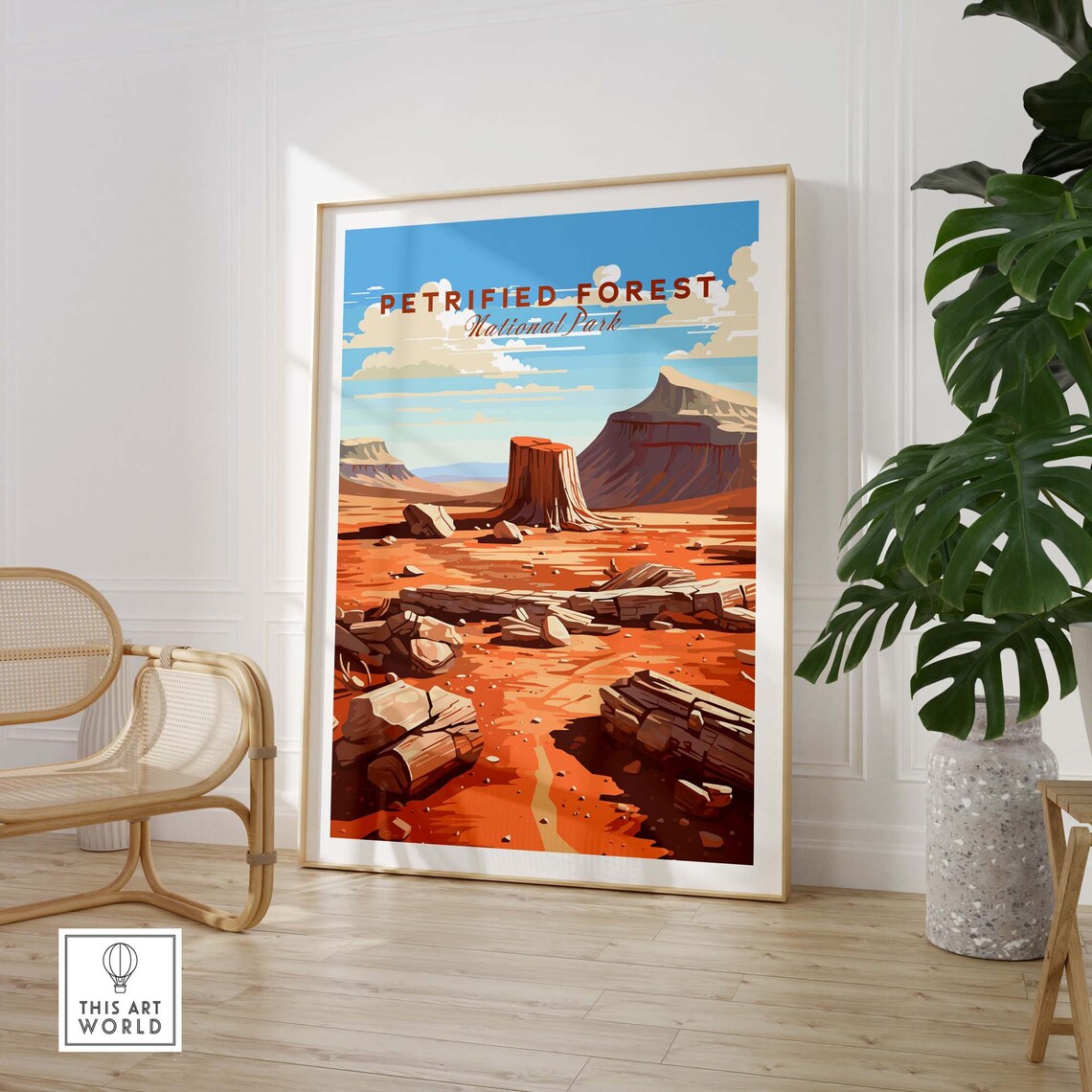 Petrified Forest National Park Desert Log Landscape Travel Poster - Image 3
