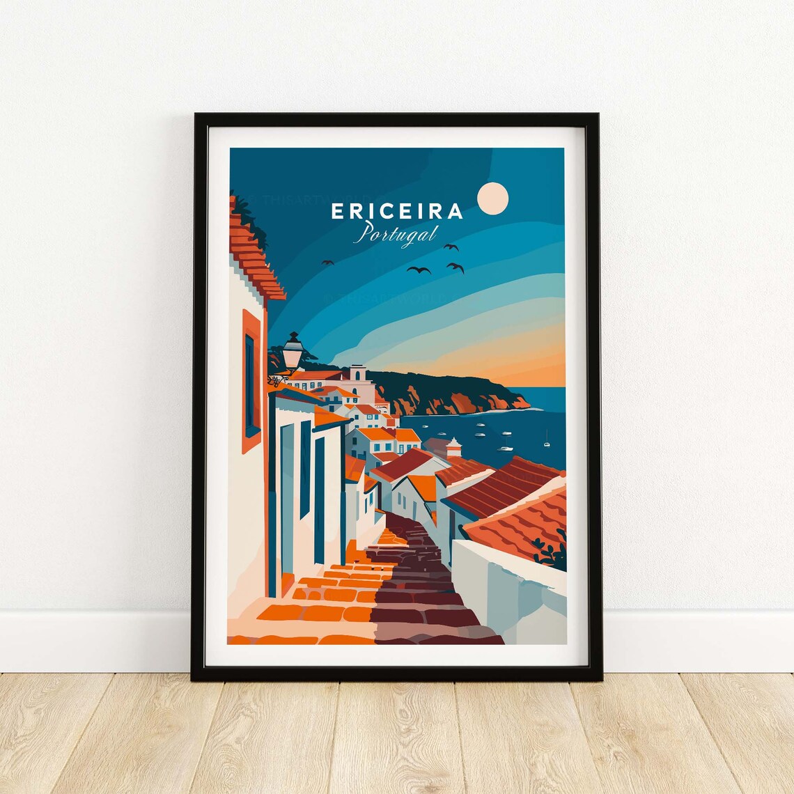 Ericeira Portugal Minimalist Travel Poster Print - Image 4