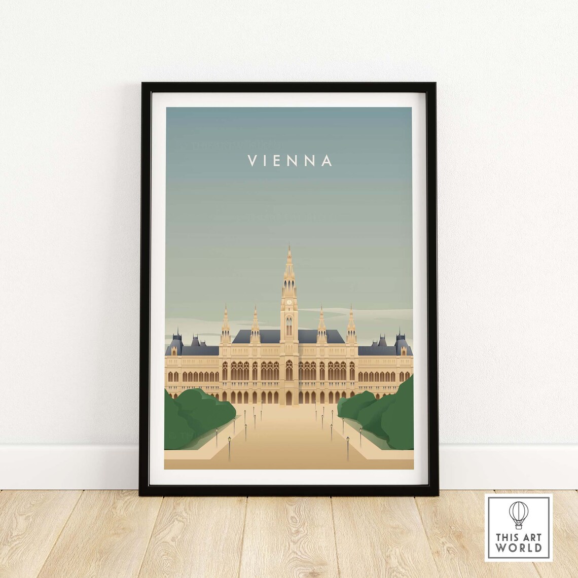 Vienna Austria Travel Poster, European Wall Art Print