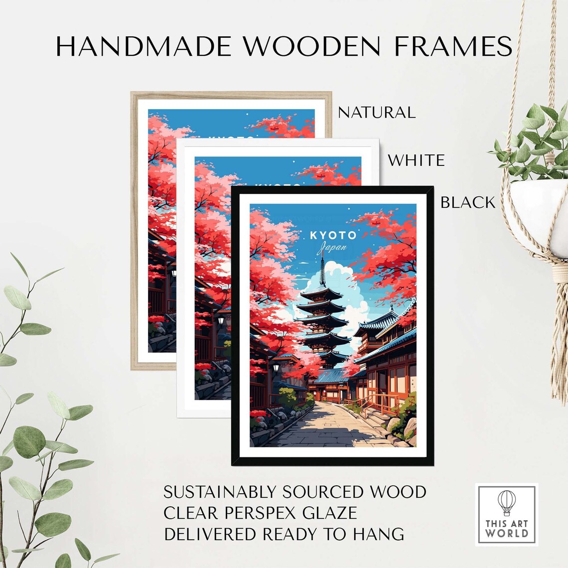 Kyoto Travel Poster Art Print, Japan Illustration - Image 4