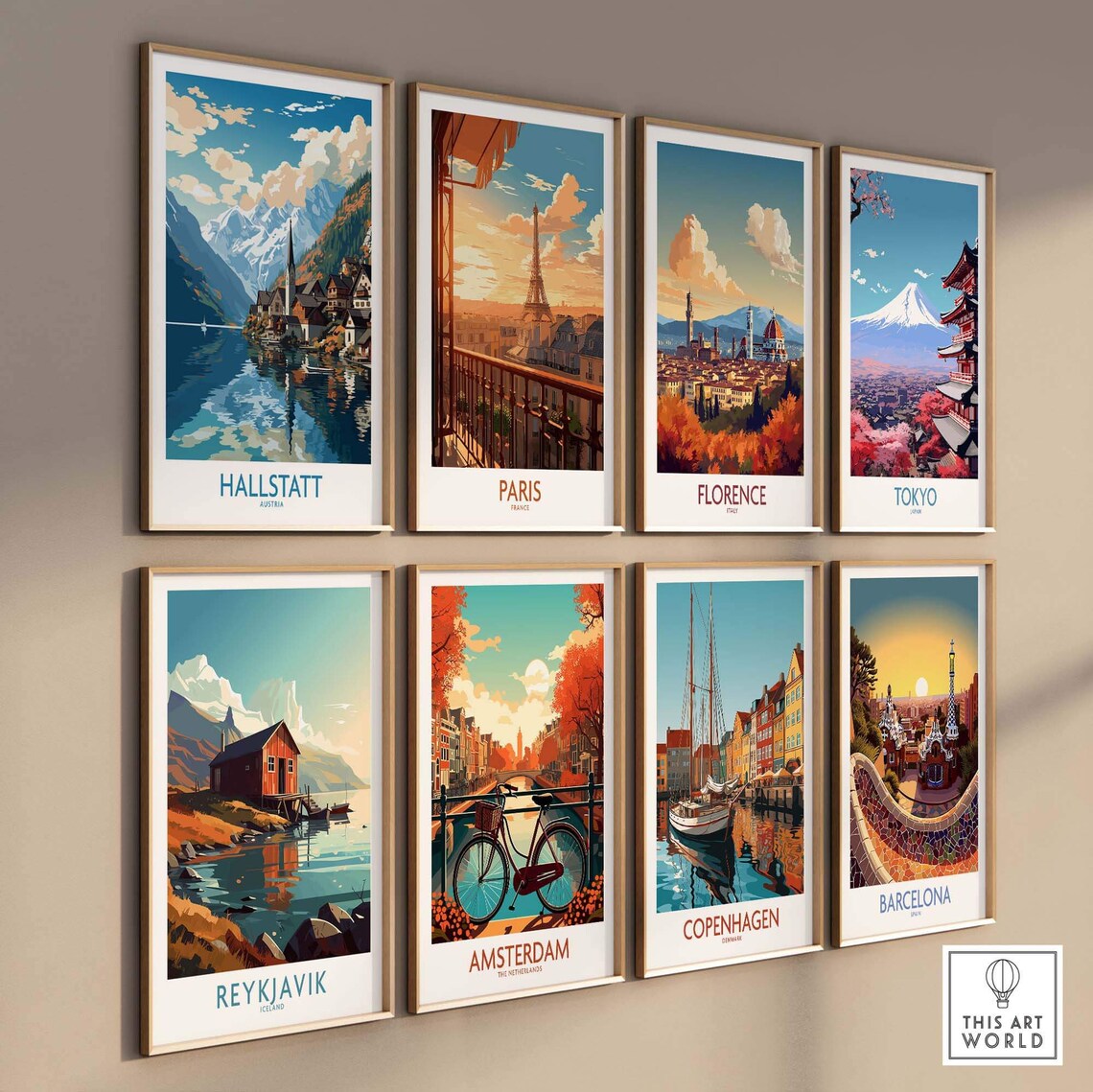Hallstatt Austria Lakeside Village Alpine Reflection Travel Poster - Image 3