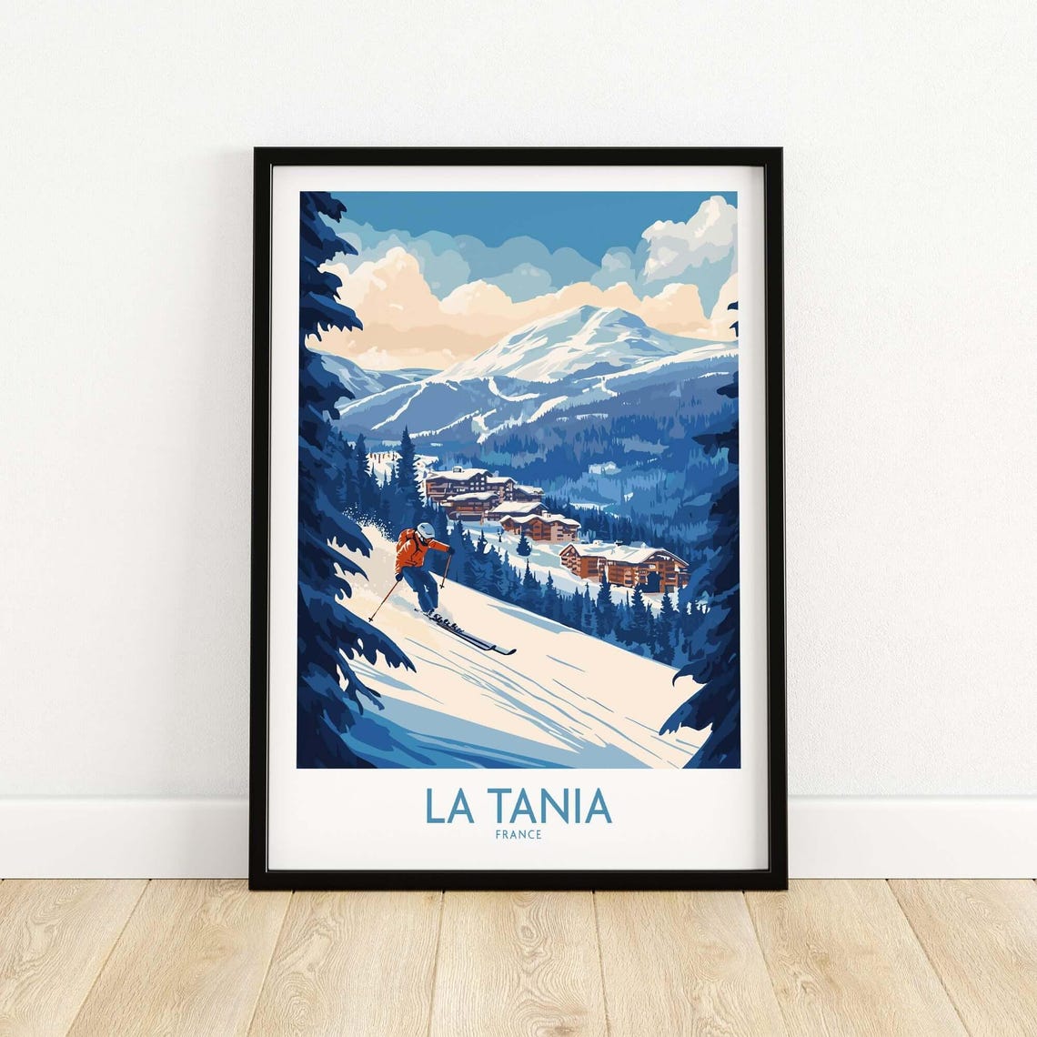 La Tania Ski Resort Travel Poster, Winter Sports - Image 5