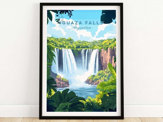 Iguaza Falls Travel Print Wall Art Argentina Wall Hanging Home Decor Iguaza Falls Art Lover Gift Iguaza Falls Birthday Present