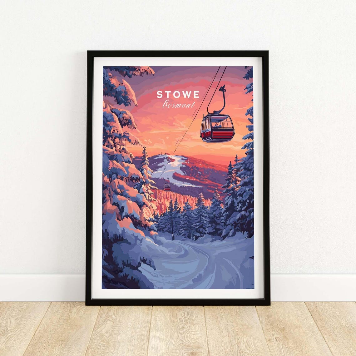 Stowe Ski Resort, Vermont Winter Sports Art Print
