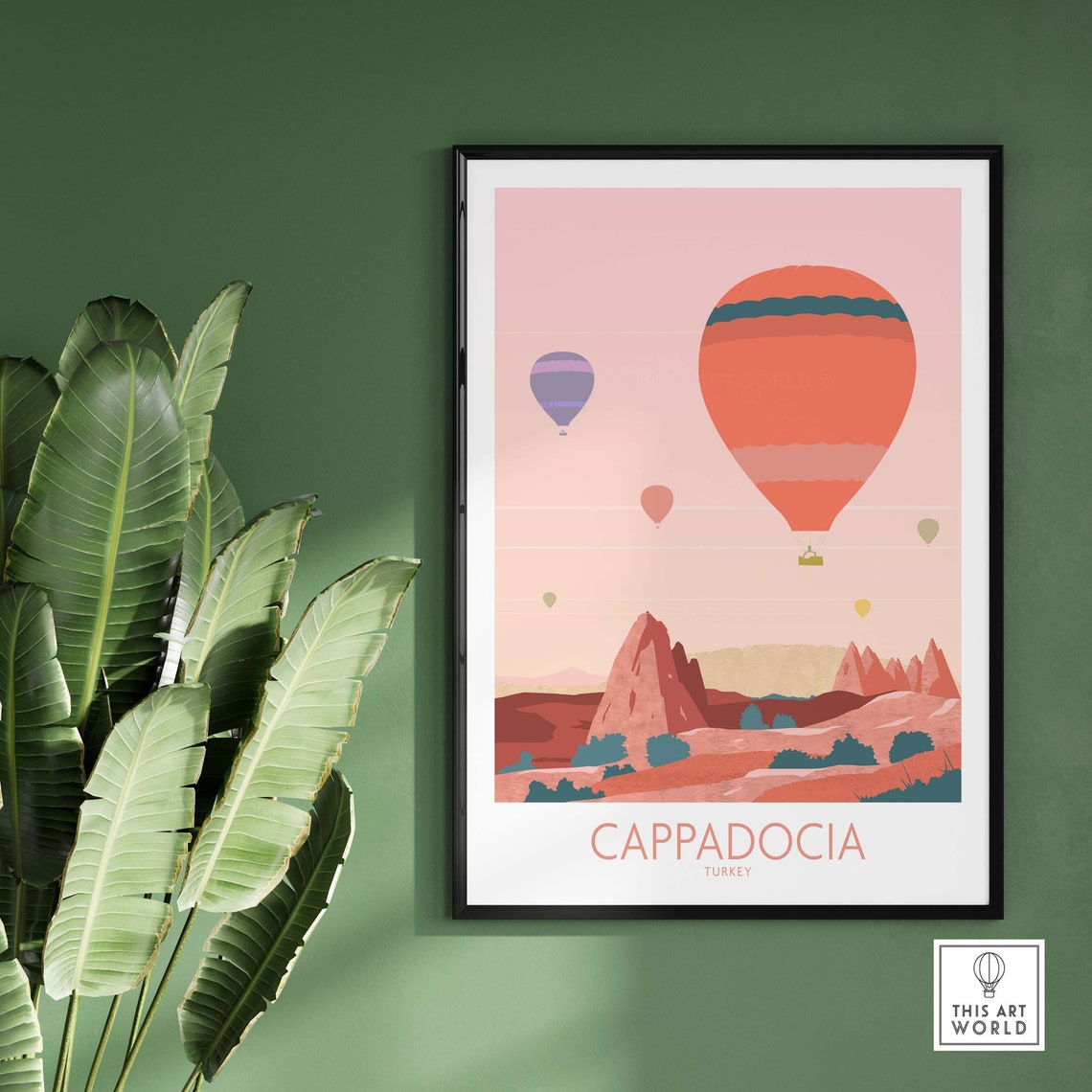 Cappadocia Turkey Hot Air Balloons Fairy Chimneys Travel Poster - Image 3