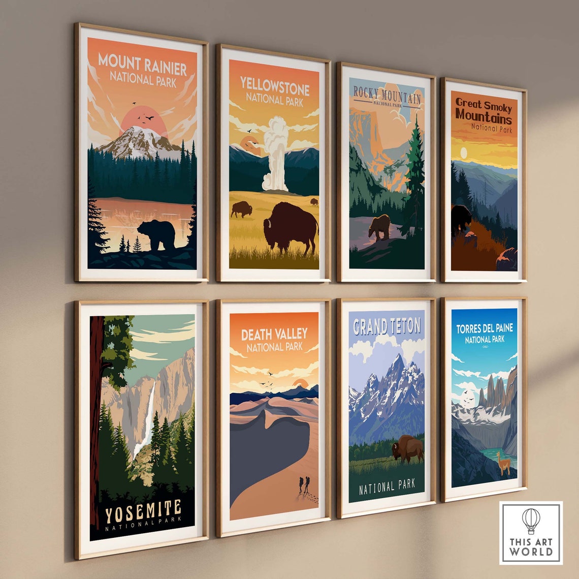 Mount Rainier National Park Bear Reflection Lake Sunset Poster - Image 3