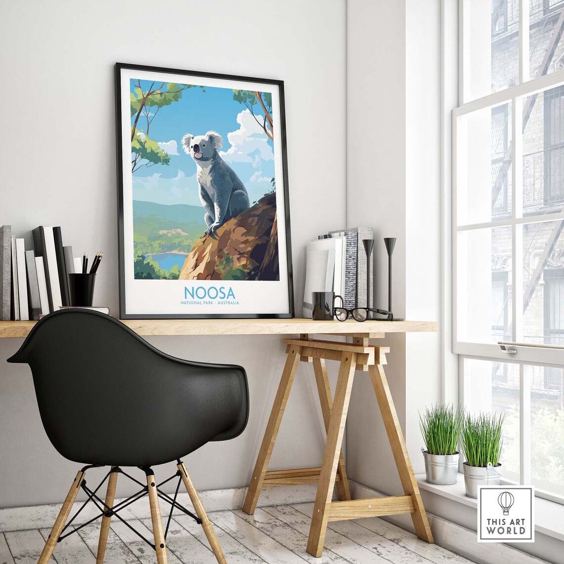 Noosa National Park Australia Koala Cliff Lookout Travel Poster - Image 4