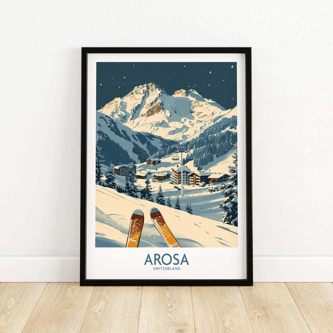 Arosa Ski Print, Switzerland Winter Sports Art - Image 5