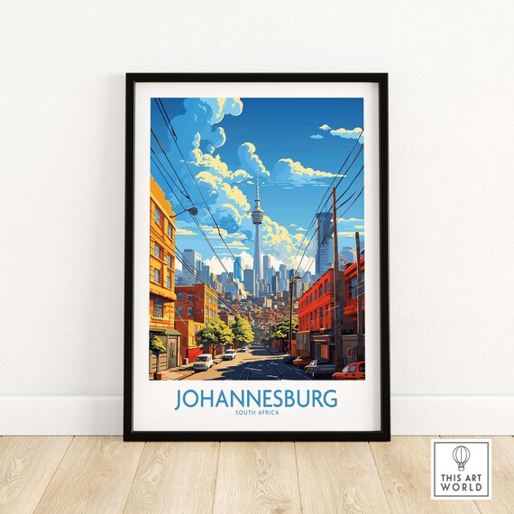Johannesburg Travel Print Art Print Travel Print Home Dcor Poster Gift Illustration Artwork Birthday Present