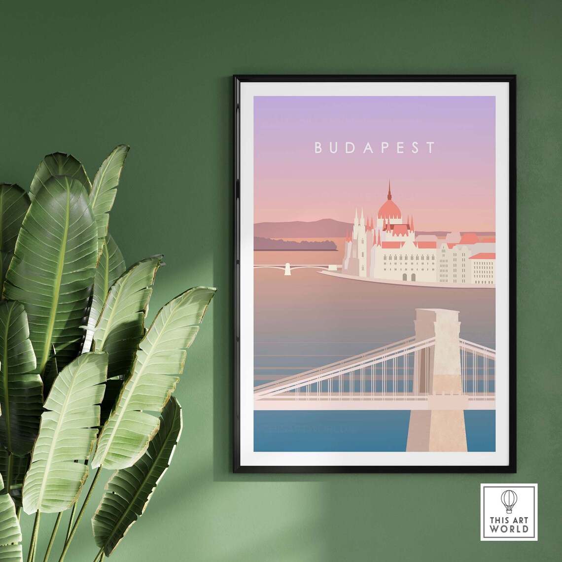 Budapest Travel Poster, Hungary City Skyline Art - Image 3