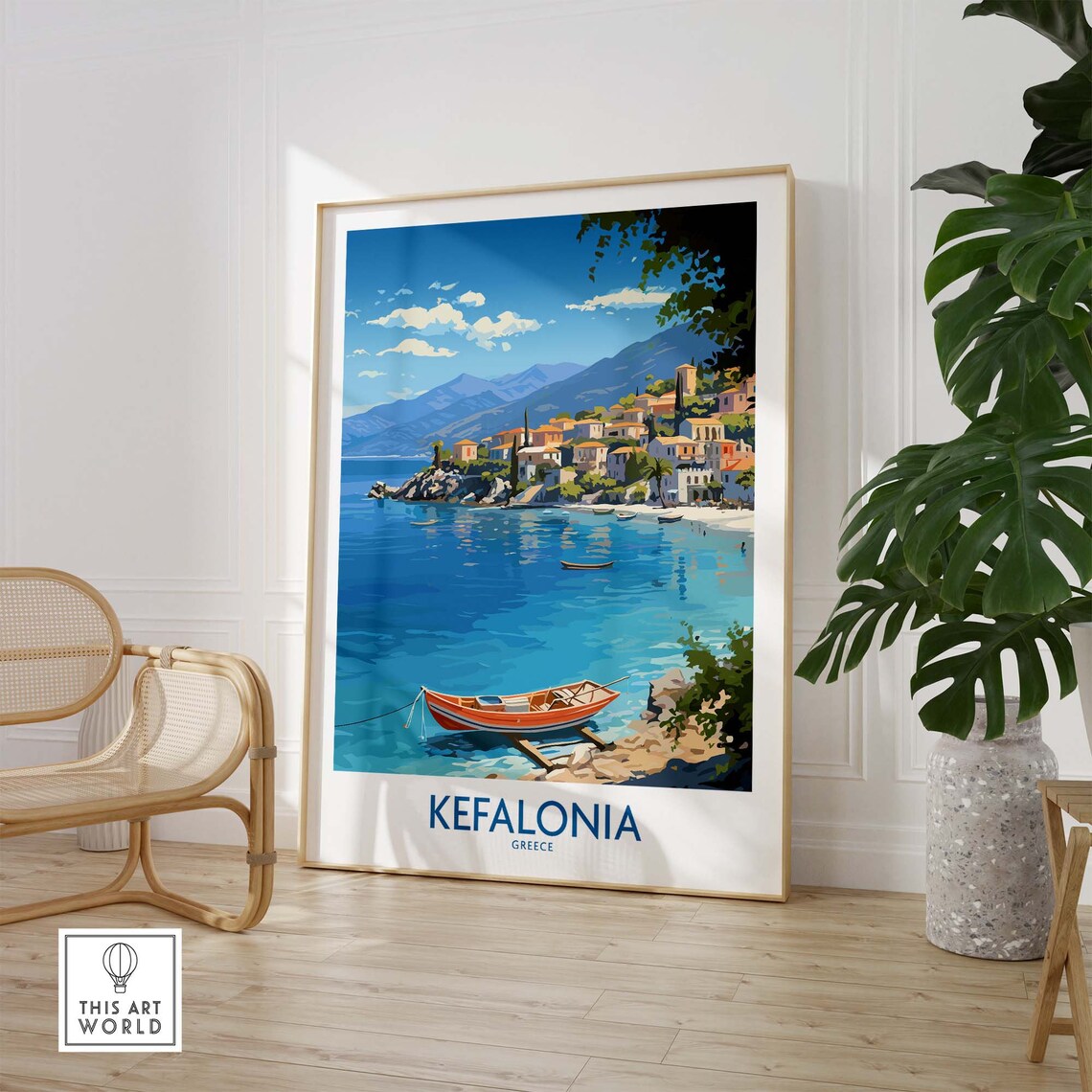 Kefalonia Travel Poster, Greece Island Art Print - Image 3
