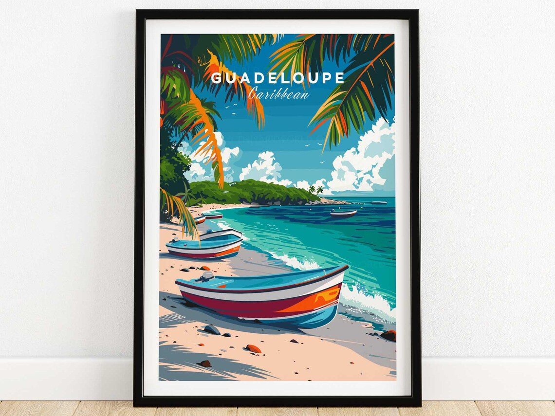 Guadeloupe Travel Poster, Home Decor Art Print