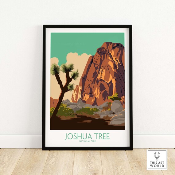 Joshua Tree National Park Majestic Rock Formation Desert Art Poster