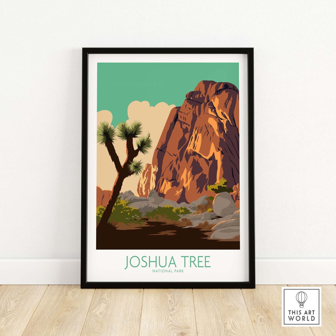 Joshua Tree National Park Majestic Rock Formation Desert Art Poster
