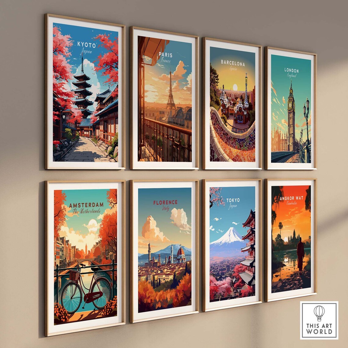 Kyoto Travel Poster Art Print, Japan Illustration - Image 3