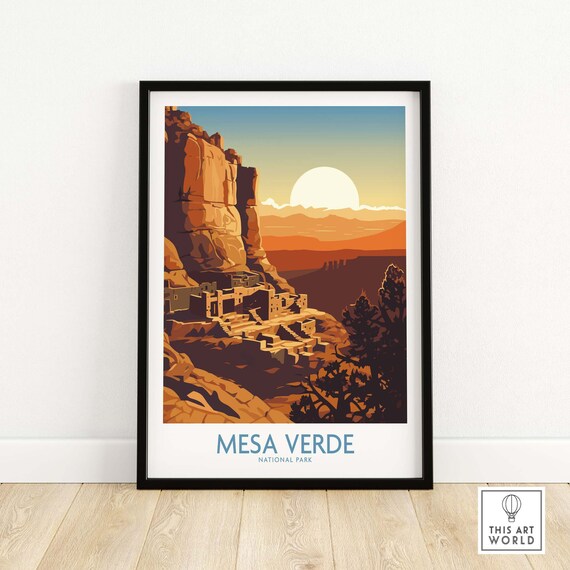 Mesa Verde National Park Ancient Cliff Dwellings Sunset Glow Poster