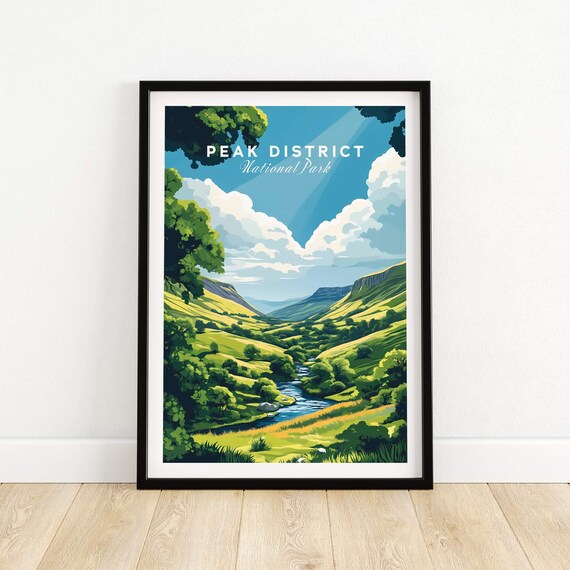 Peak District Travel Poster, National Park Illustration
