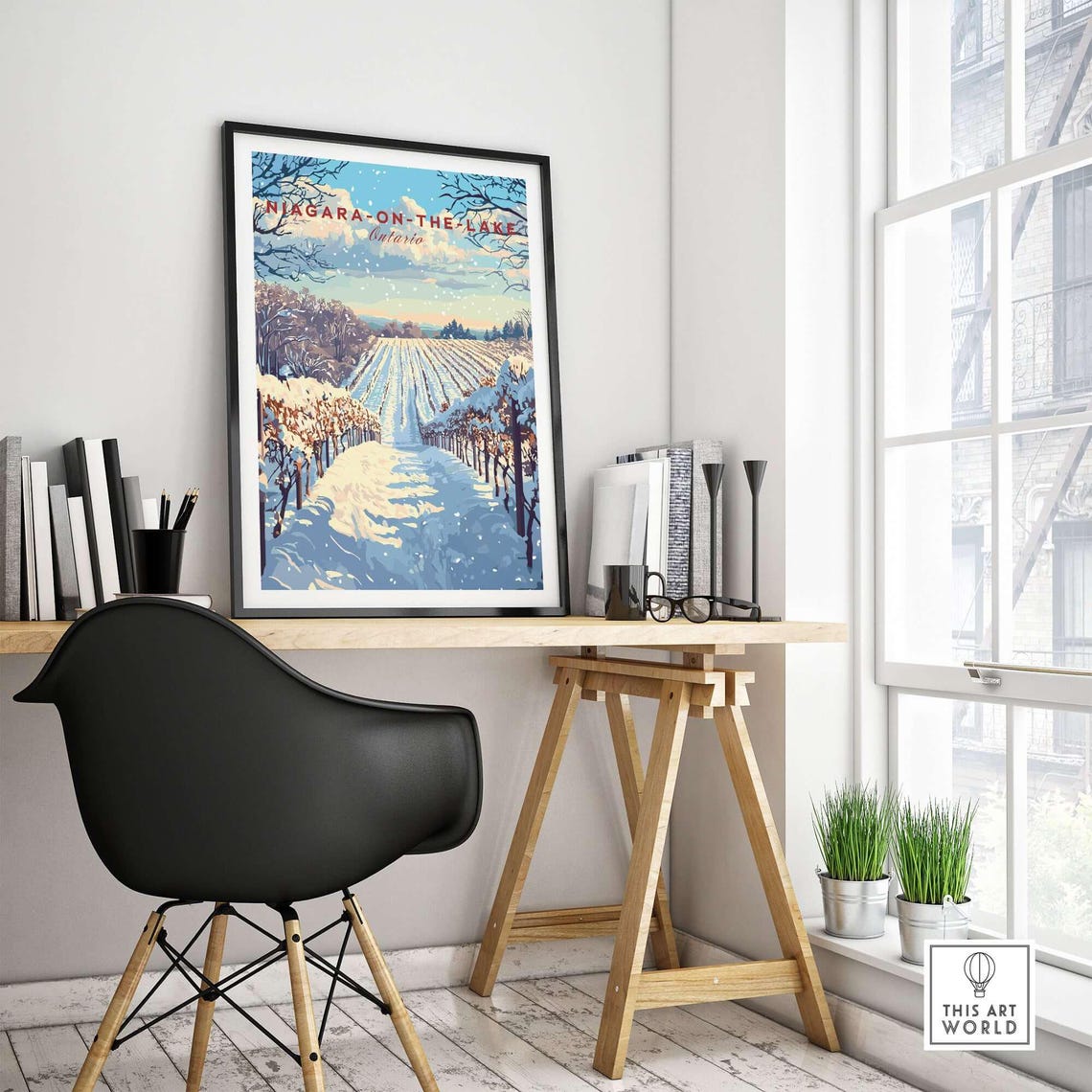 Niagara On The Lake Winter Vineyard Scene, Travel Poster - Image 4