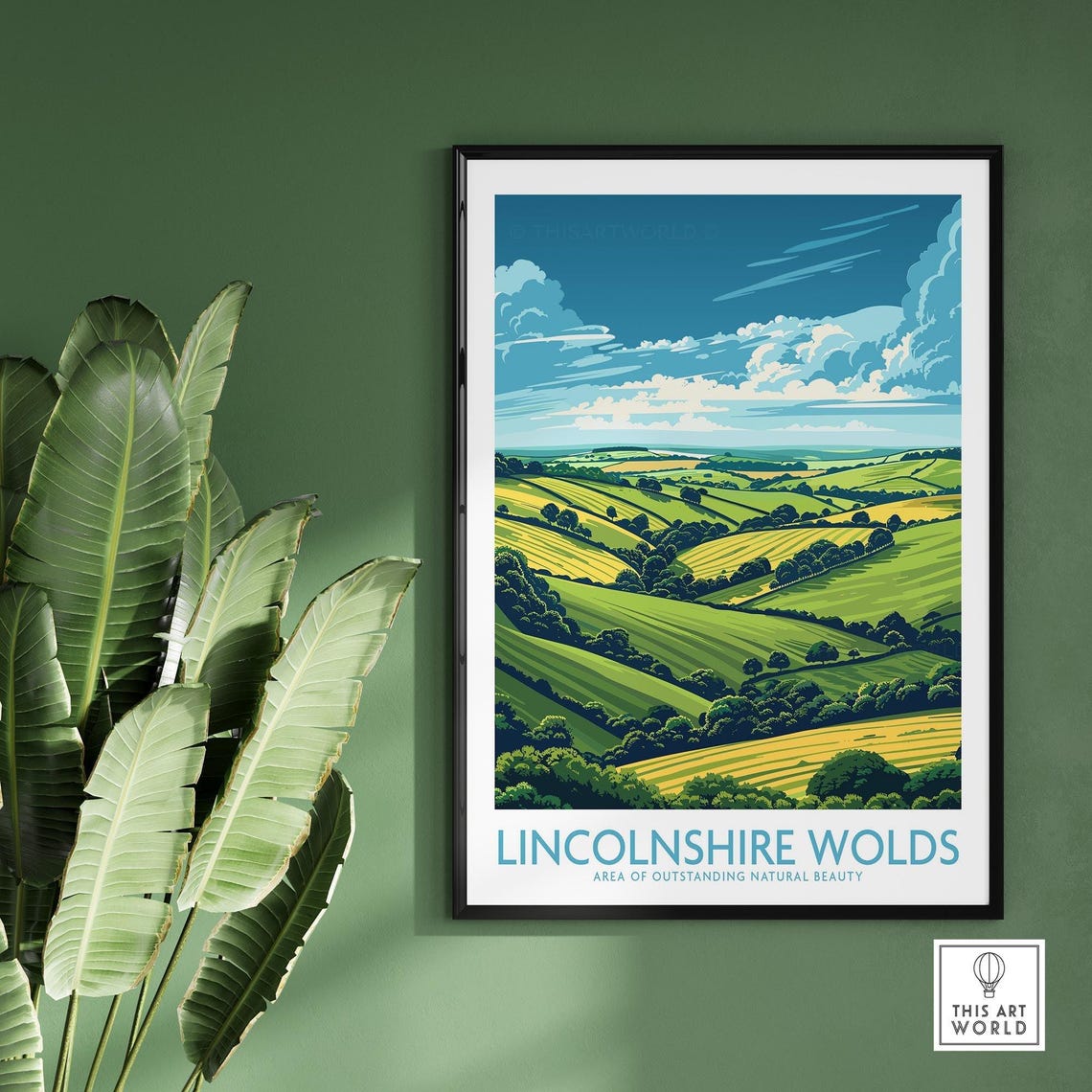 Countryside Lincolnshire Wolds England Rolling Green Hills Poster - Image 2
