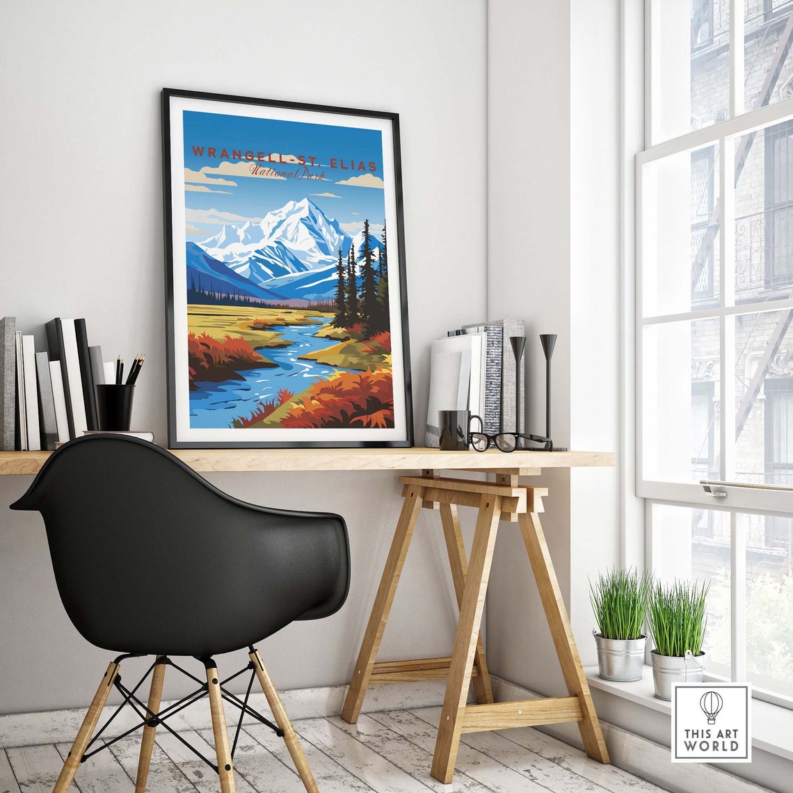 Wrangell St Elias National Park Alaska Glacier Peak River Poster - Image 4