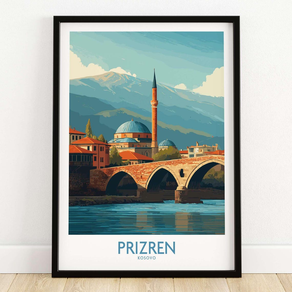 Prizren City Art Print Balkan Heritage Poster Multiple Sizes