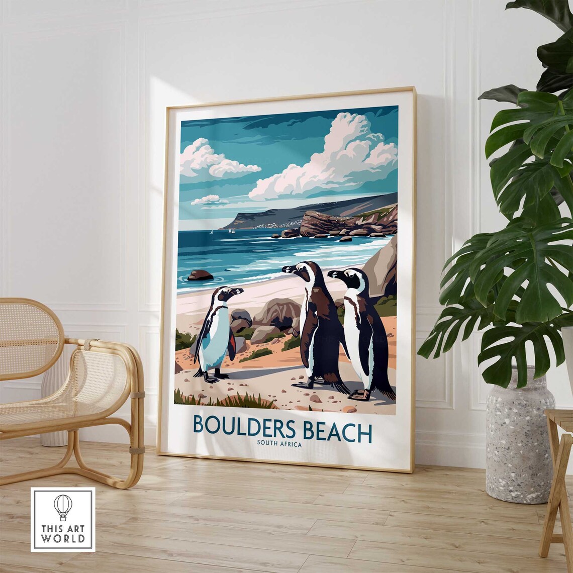 Boulders Beach South Africa Travel Poster, Wall Art Print - Image 2