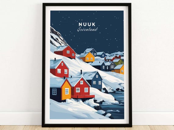 Nuuk Wall Art Gift House Decoration Greenland Poster Print Nuuk Decor Housewarming Gift Living Room